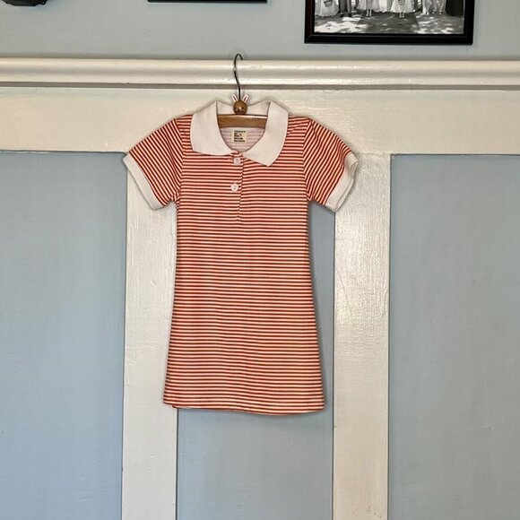 NWT Mud Kingdom Orange & White Stripe Polo Dress - Picture 1 of 12